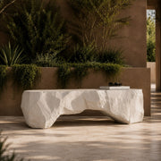 Cream Concrete Bench, Modern Indoor Outdoor Entryway Bench