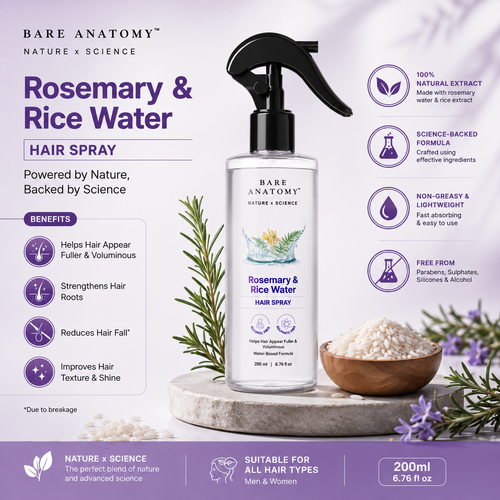 Velora | Bare Anatomy Rosemary & Rice Water Hair Spray 200ml