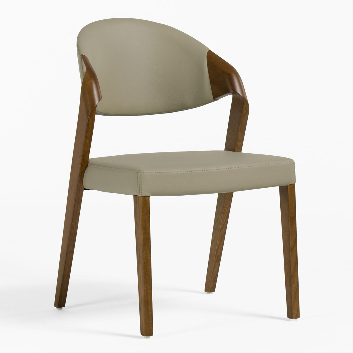 Mid Century Dining Chairs Set, Faux Leather Chairs with Ash Wood Frame