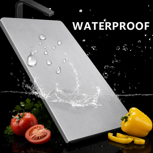 Bloomorix™ Stainless Steel Cutting Board – Non-Slip Kitchen Prep Board