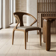 Faux Leather Dining Arm Chair, Modern Upholstered Wood Frame Chair