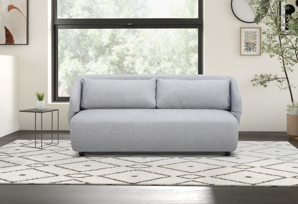 Queen Sleeper Sofa, Light Gray Fabric Reclining Sofa Bed