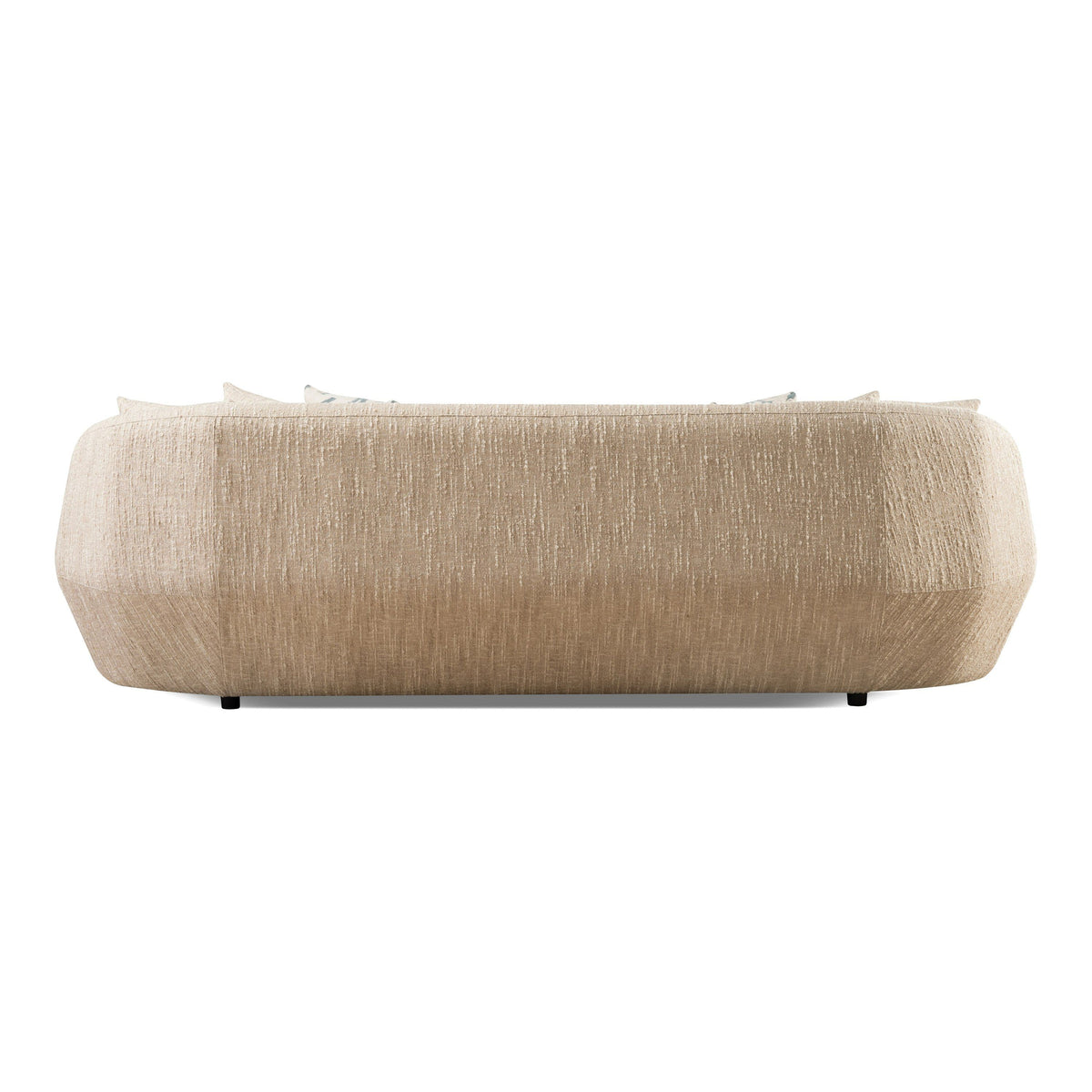 Beige Patterned Sofa, Extra Long Curved Arm Couch