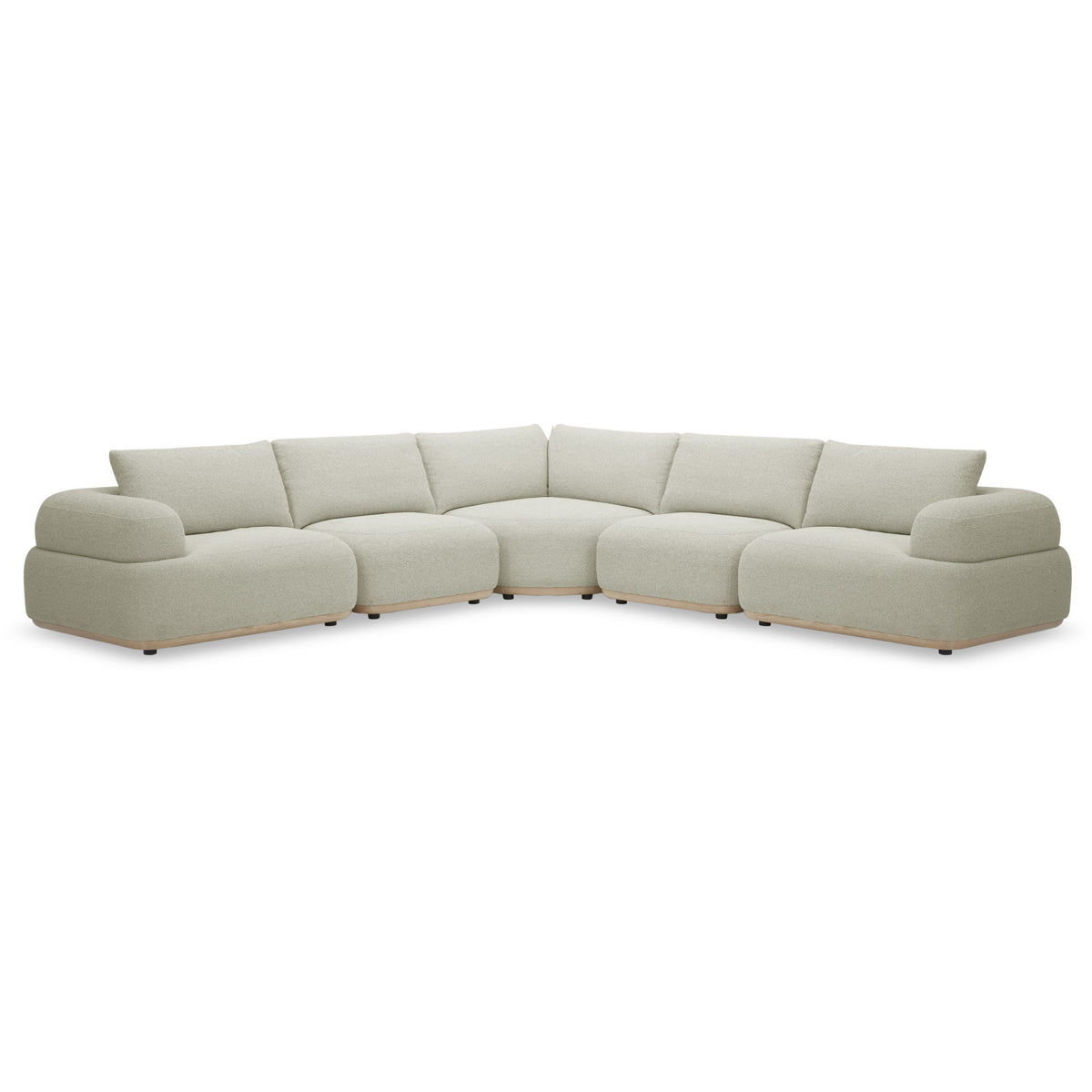 Off White Modular Sectional Sofa, Round Arm Pillow Back Sectional Couch