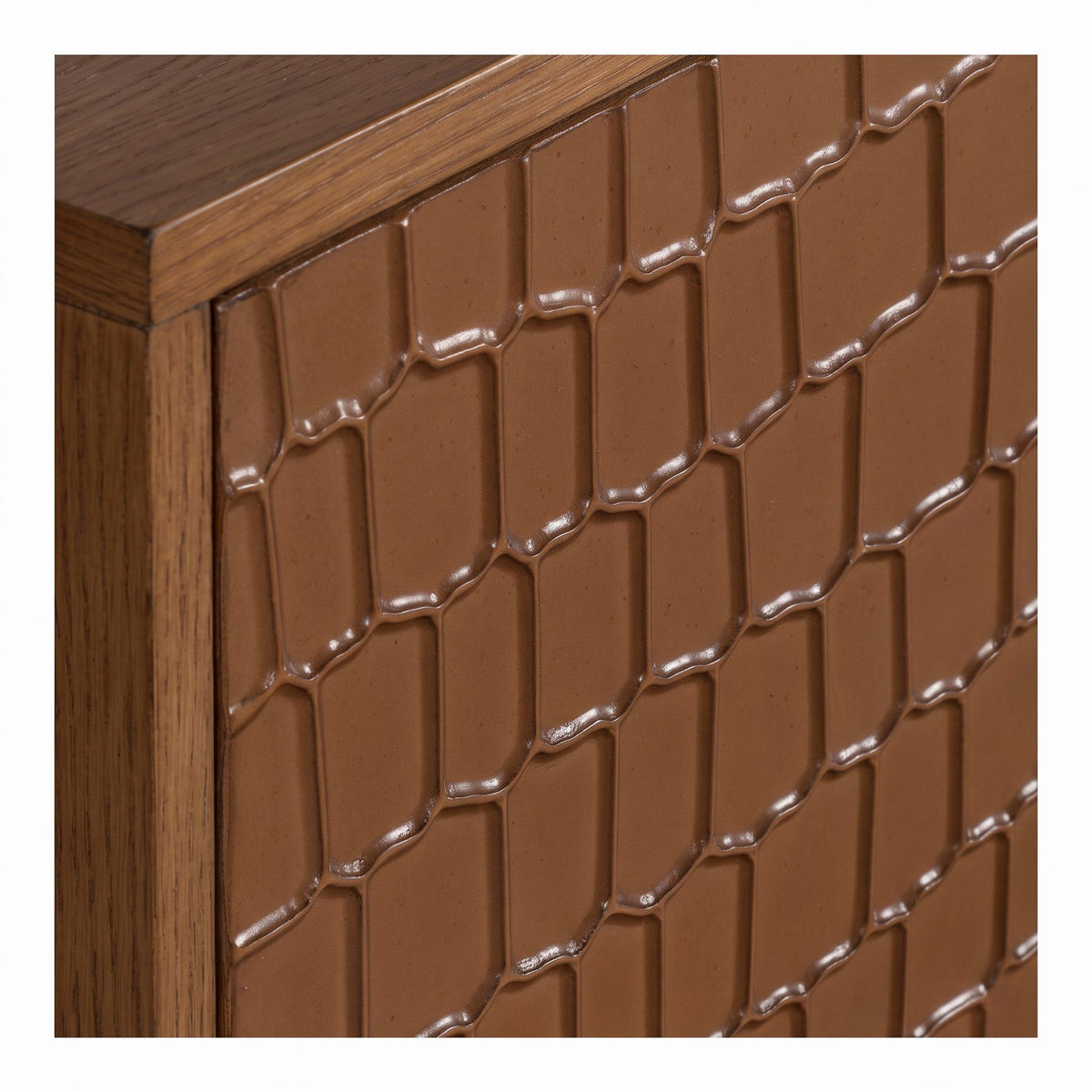 Walnut Sideboard Buffet, Modern Wood Credenza with Adjustable Shelves