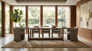 Black and Beige Tweed Dining Chair, Modern Upholstered Dining Room Arm Chair