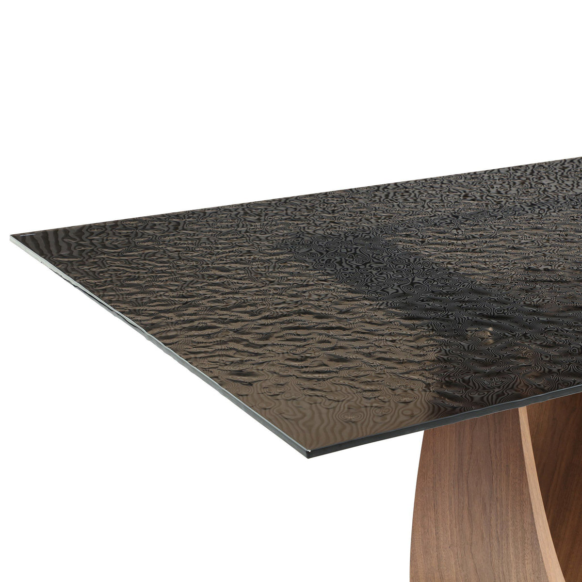 Glass Top Dining Table, Modern Walnut Trestle Table for Large Families