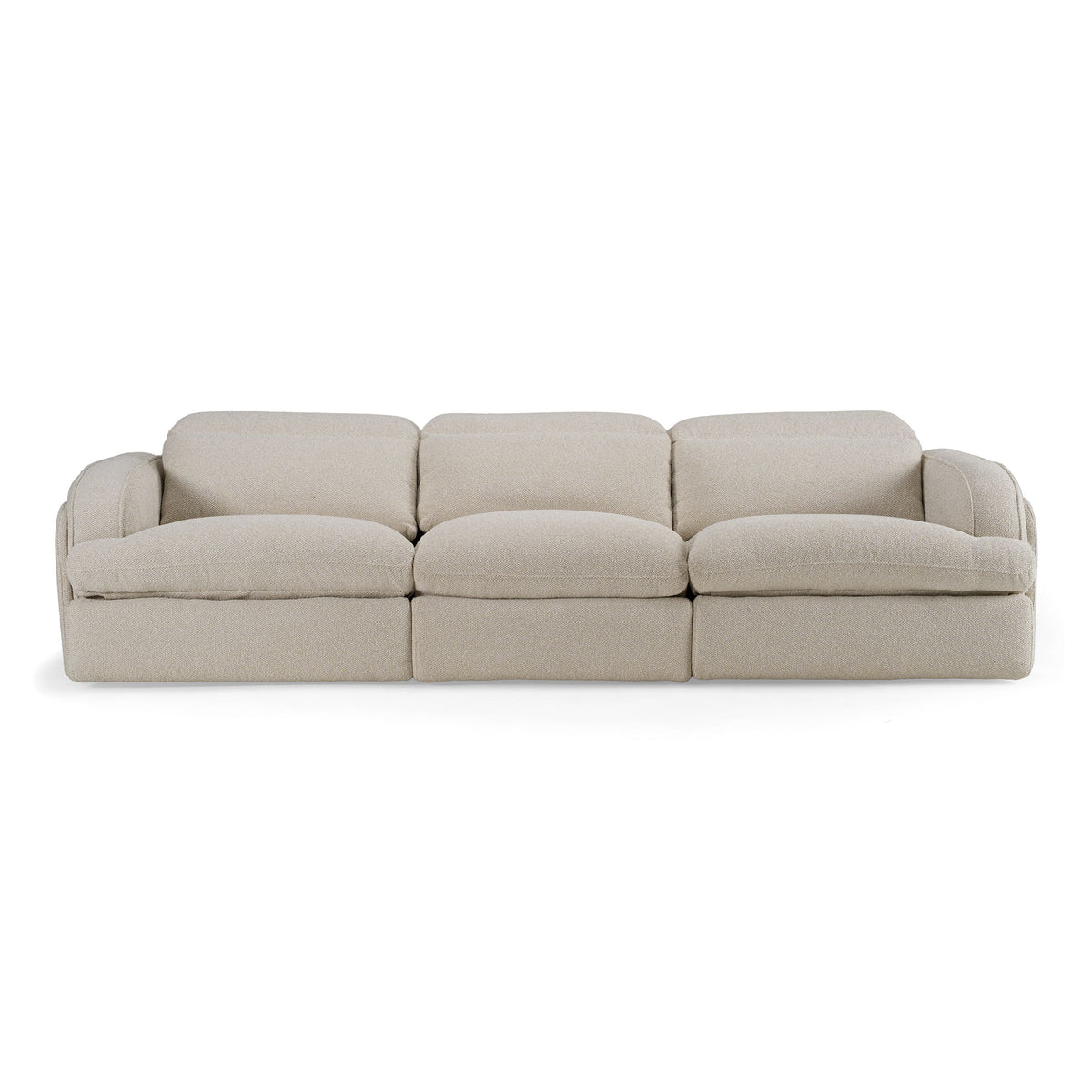 Off White Power Reclining Sofa, Modern Fabric Recliner Couch