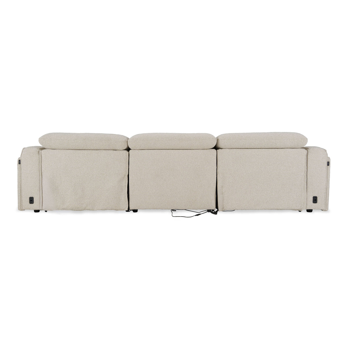 Off White Power Reclining Sofa, Modern Fabric Recliner Couch
