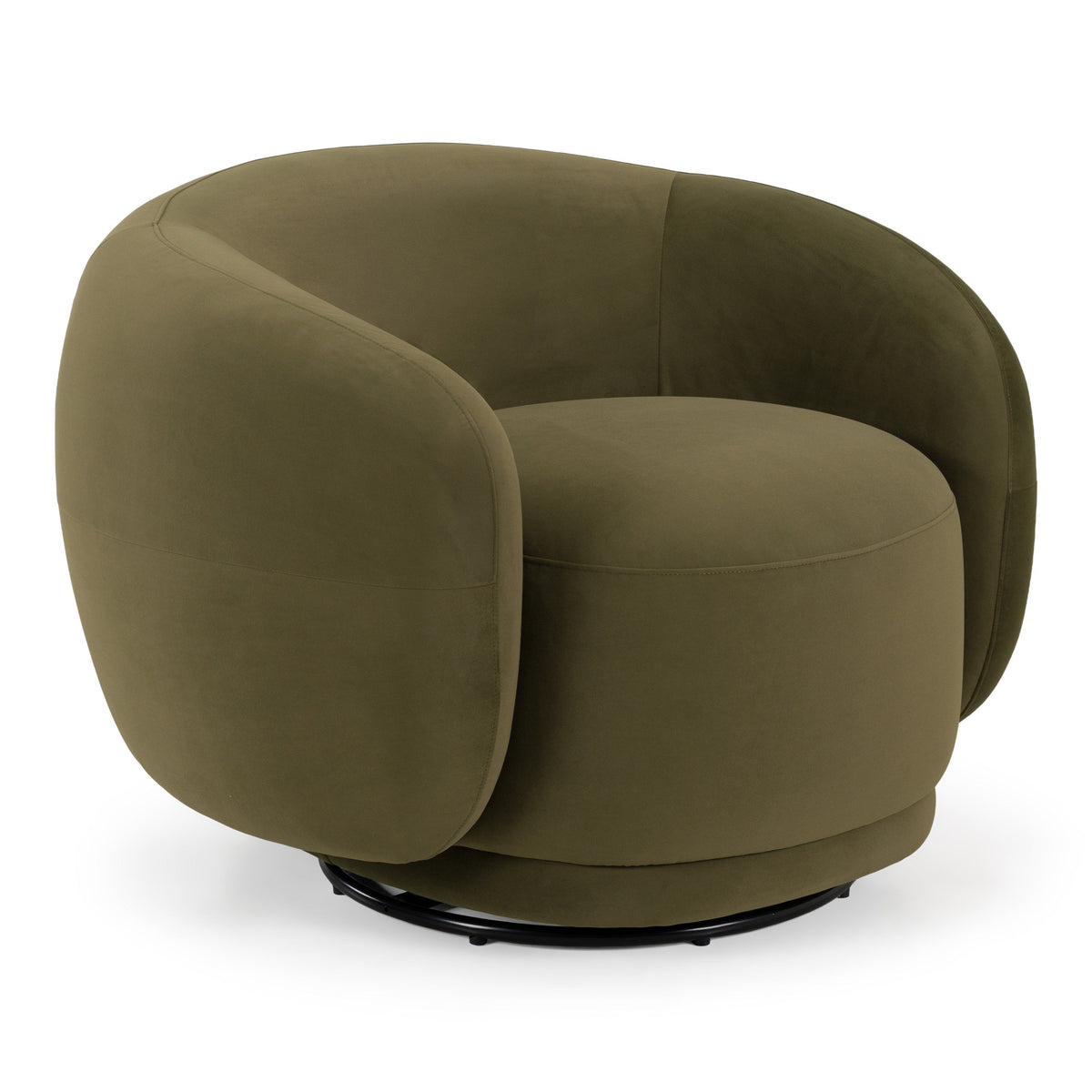 Green Swivel Accent Chair, Modern Round Arm Living Room Chair