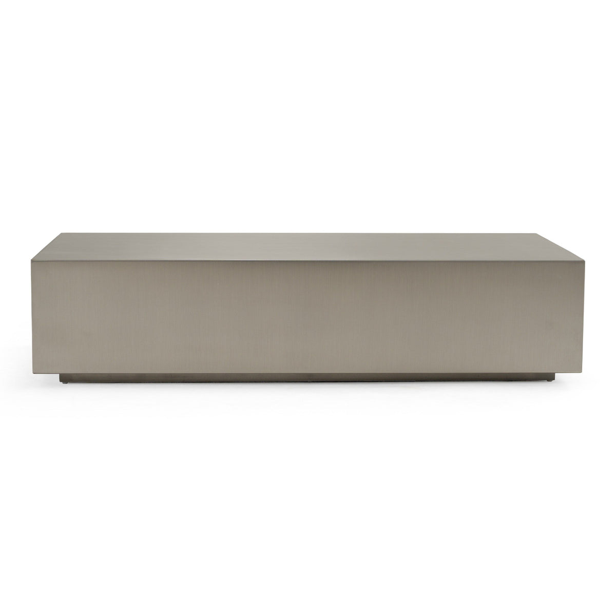 Brushed Stainless Steel Coffee Table, Modern Rectangular Low Table