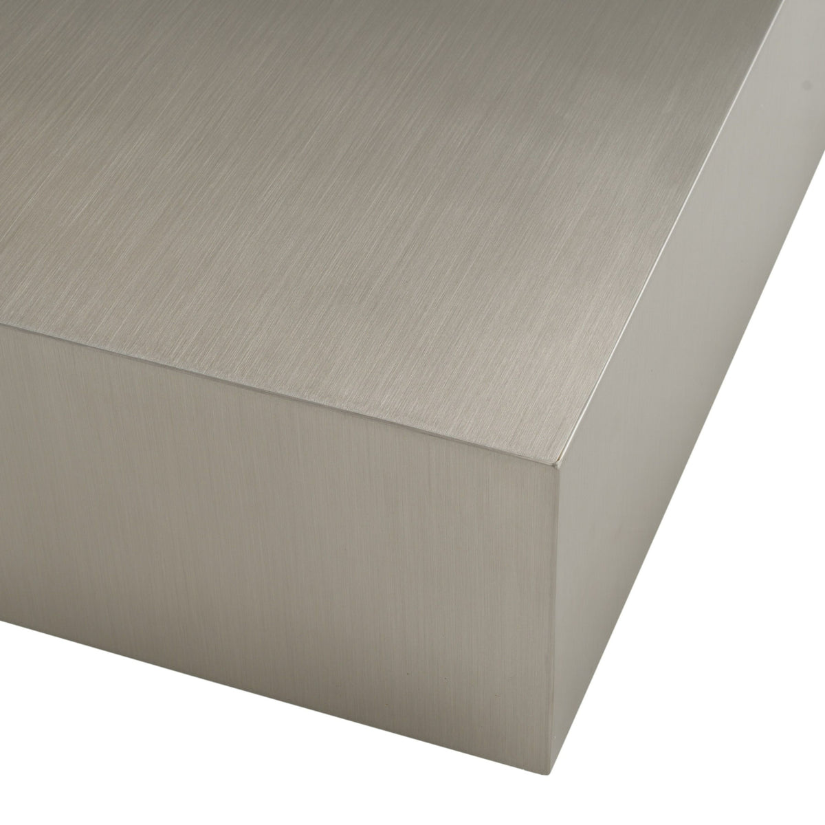 Brushed Stainless Steel Coffee Table, Modern Rectangular Low Table