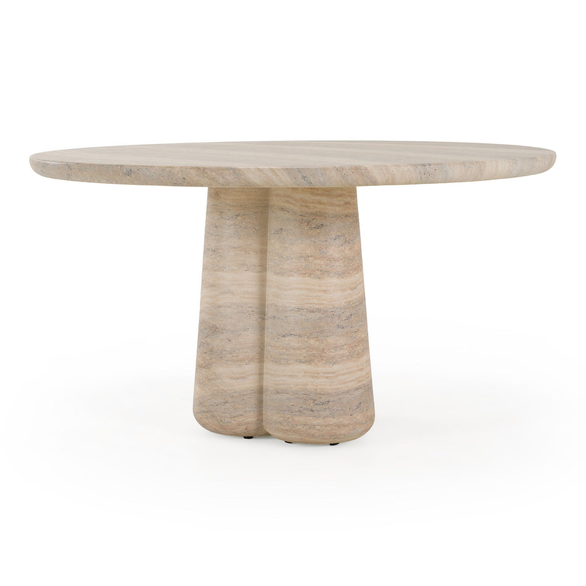 Round Concrete Dining Table, Faux Travertine Pedestal Kitchen Table