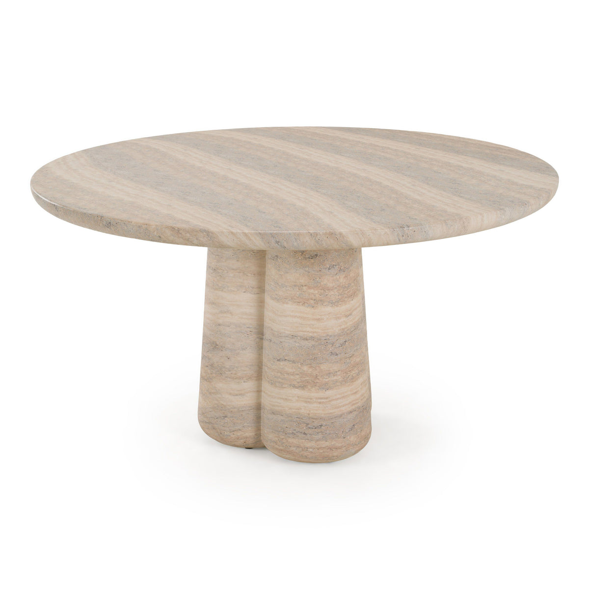 Round Concrete Dining Table, Faux Travertine Pedestal Kitchen Table