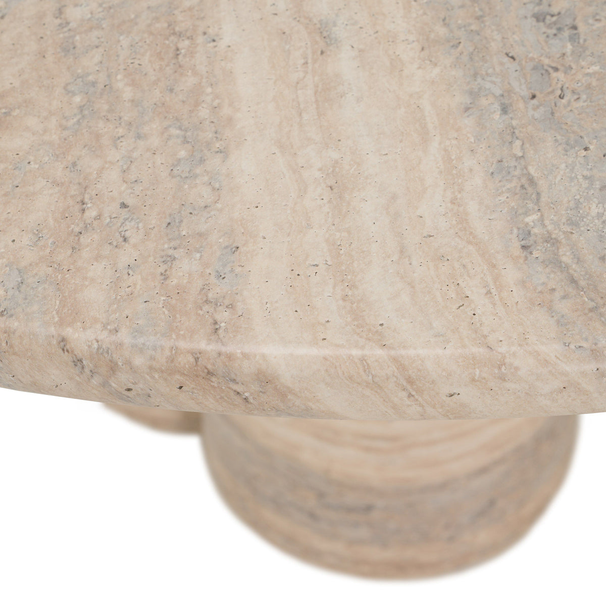 Round Concrete Dining Table, Faux Travertine Pedestal Kitchen Table
