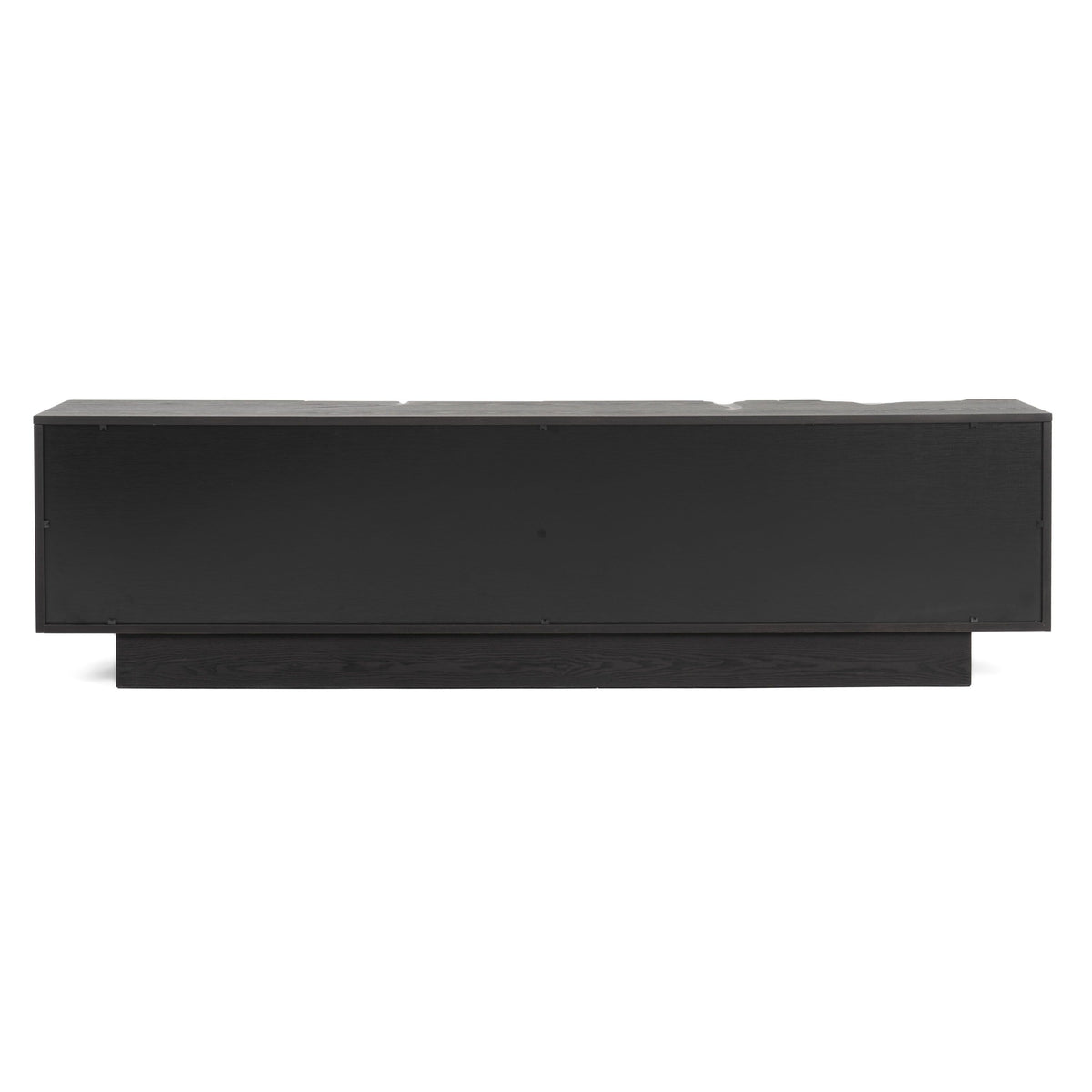 Black TV Stand with Silver Accents, Modern Wide Media Console