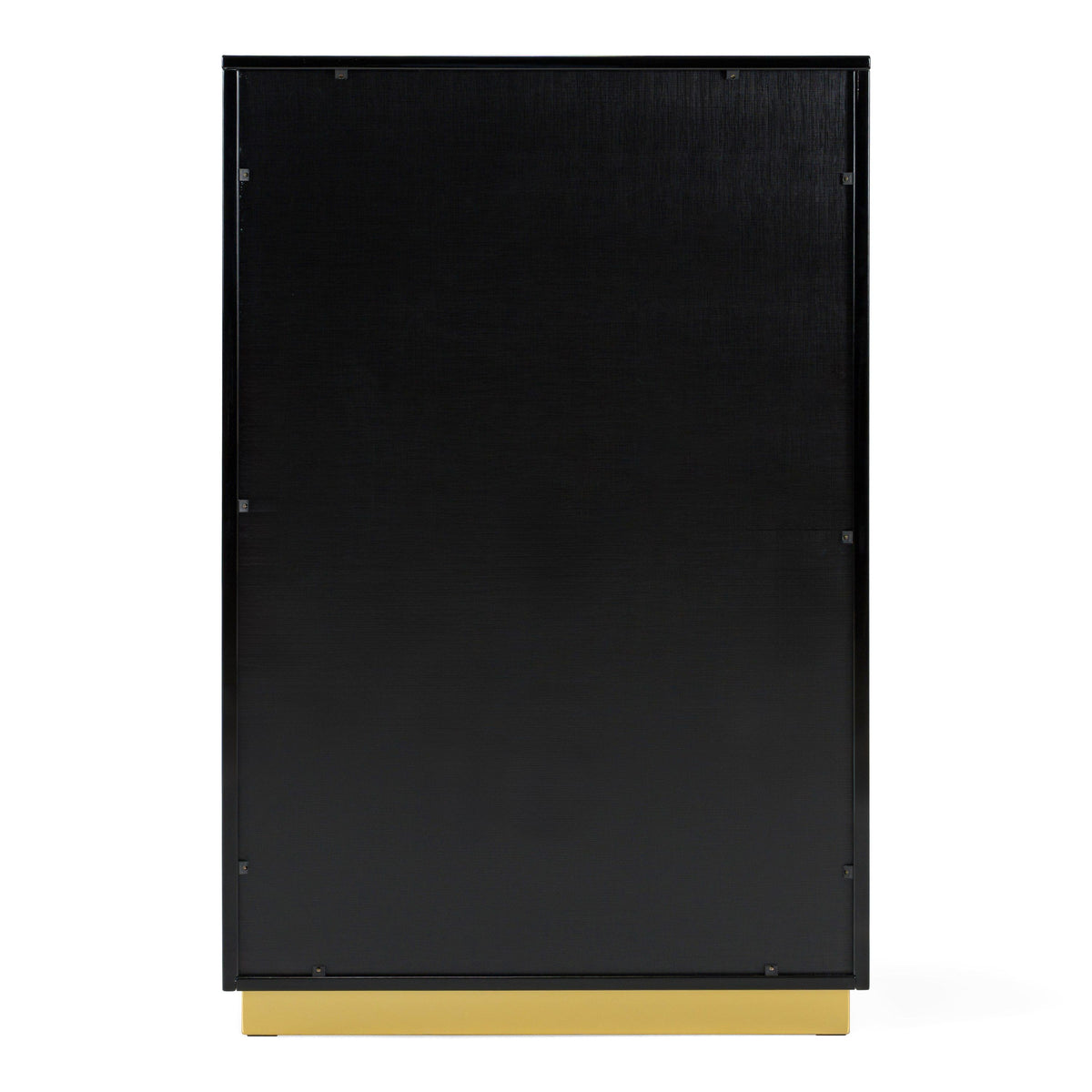 Black and Gold Chest of Drawers, High Gloss Modern Tall Dresser