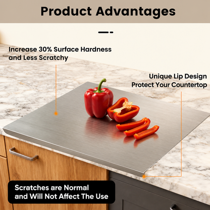 Bloomorix™ Stainless Steel Cutting Board – Non-Slip Kitchen Prep Board
