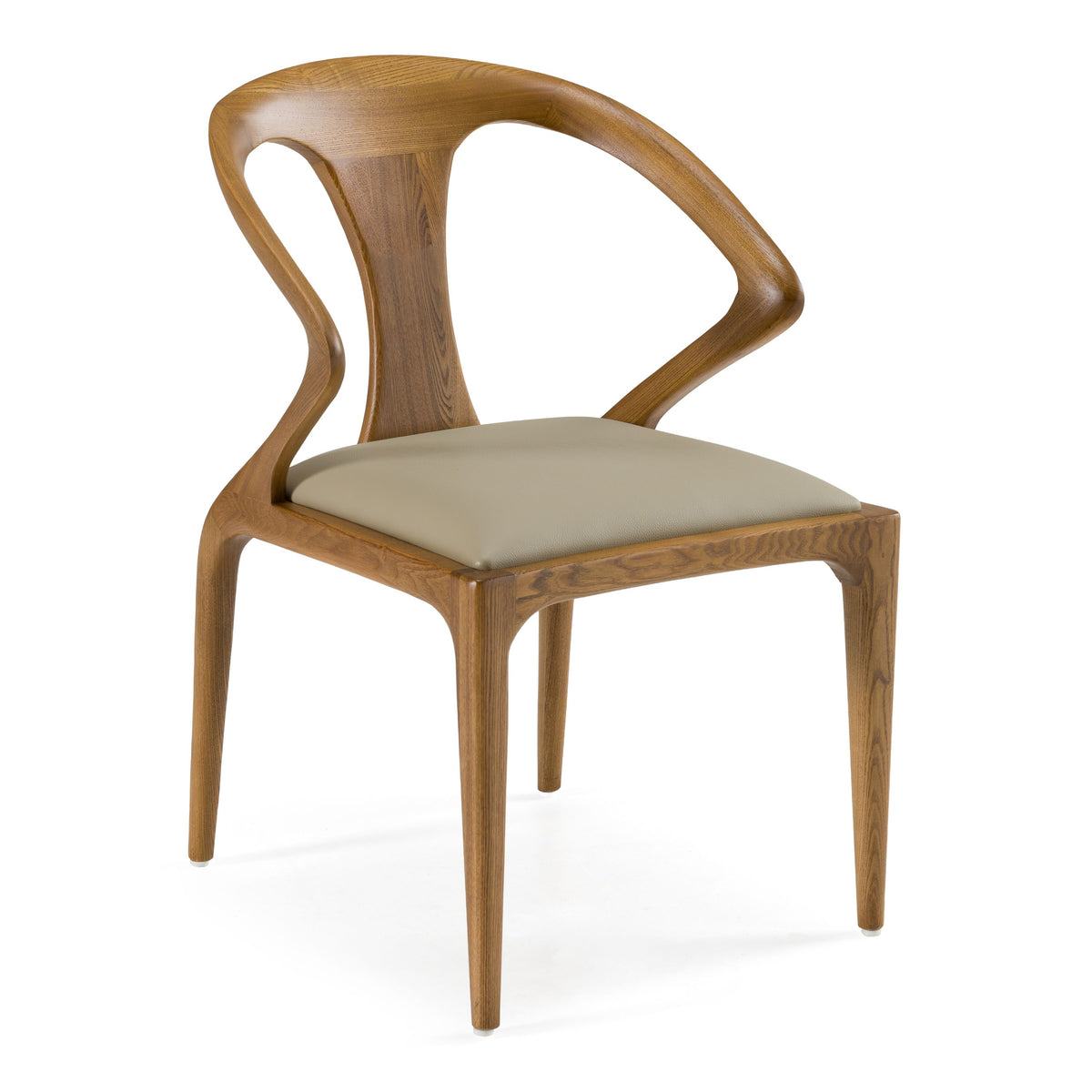 Faux Leather Dining Arm Chair, Modern Upholstered Wood Frame Chair