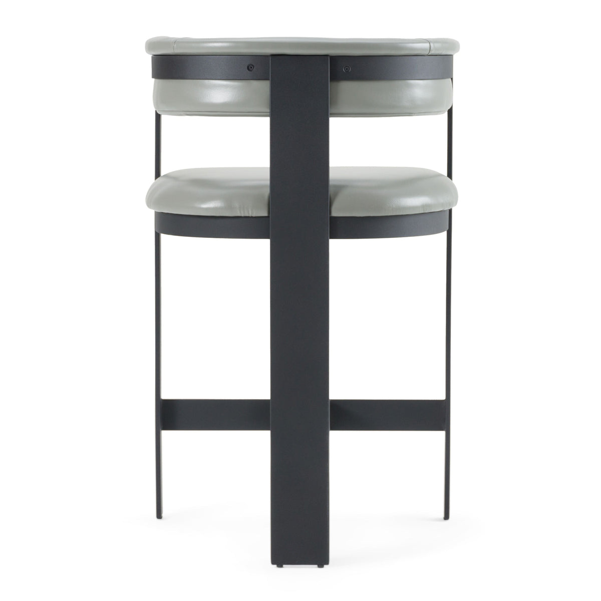 Faux Leather Counter Stool, Modern Round Back Counter Height Chair