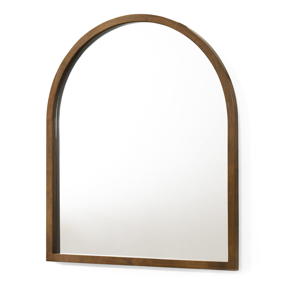Walnut Veneer Wall Mirror, Modern Rectangular Bedroom Mirror