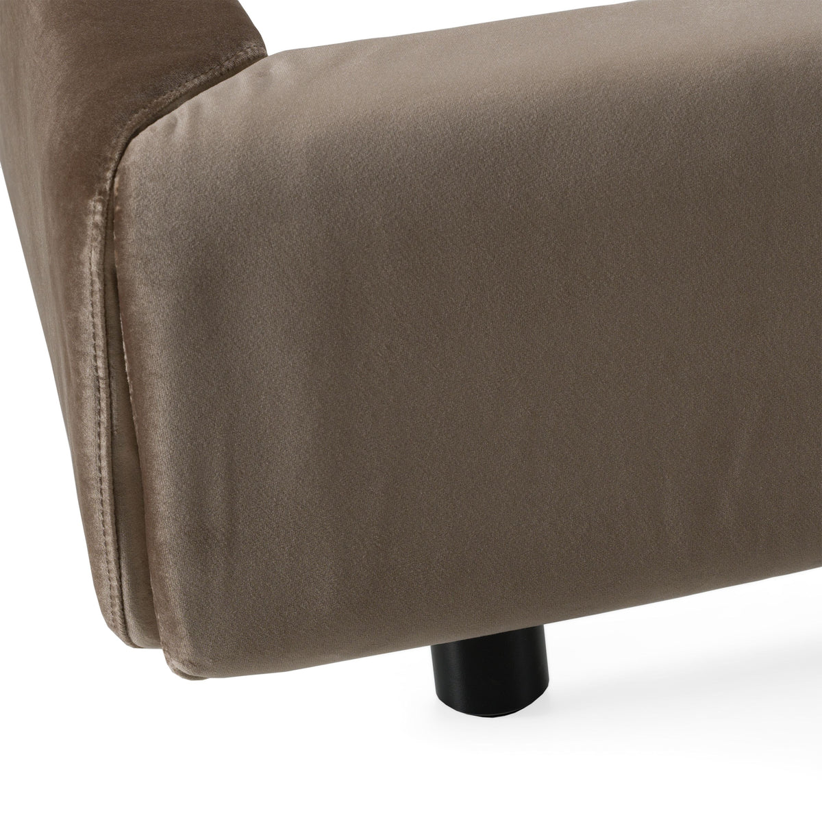Dark Taupe Velvet King Bed, Wide Panel Headboard Upholstered Bed