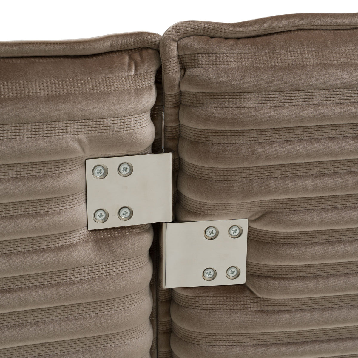 Dark Taupe Velvet King Bed, Wide Panel Headboard Upholstered Bed