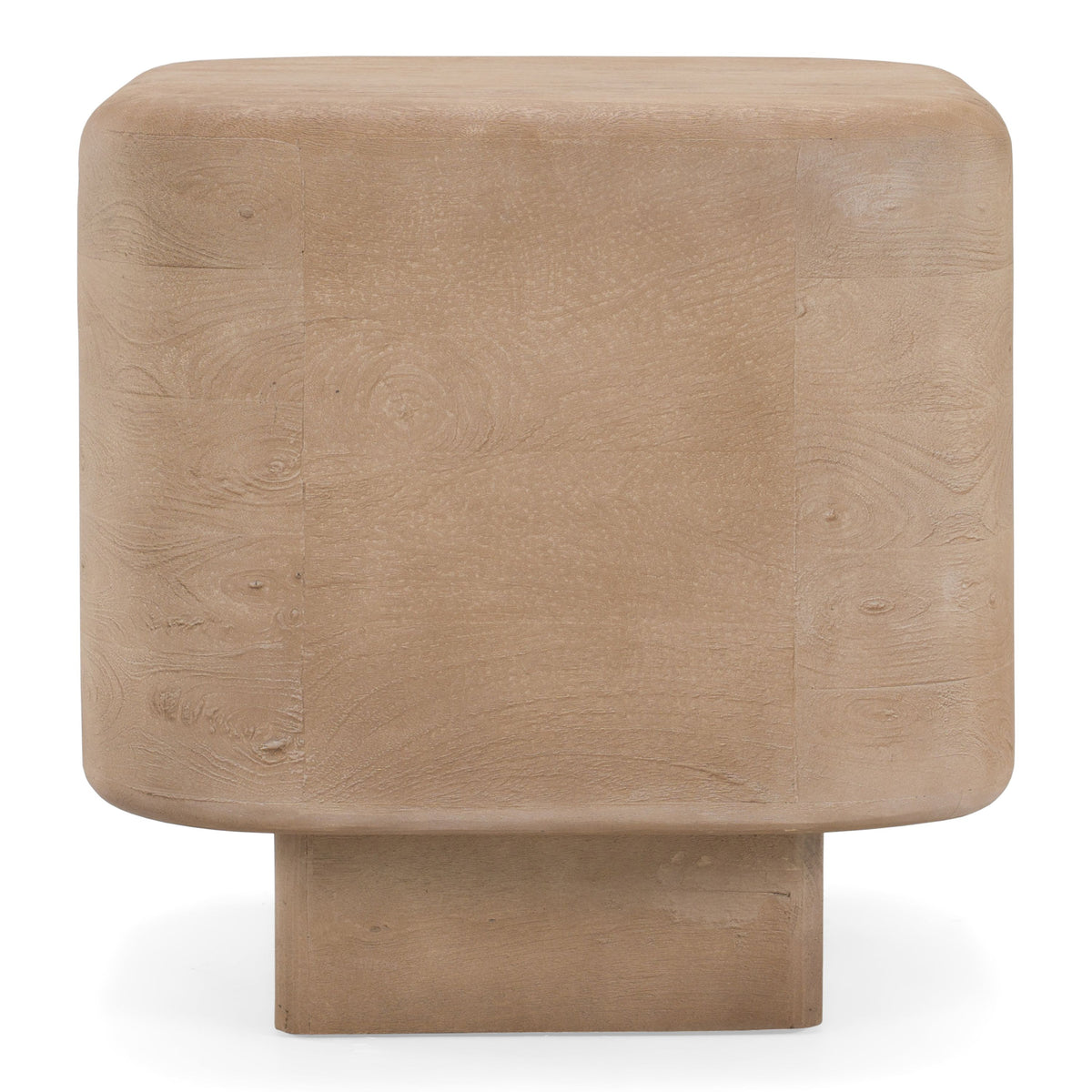 Square Mango Wood End Table, Rustic Modern Block Side Table