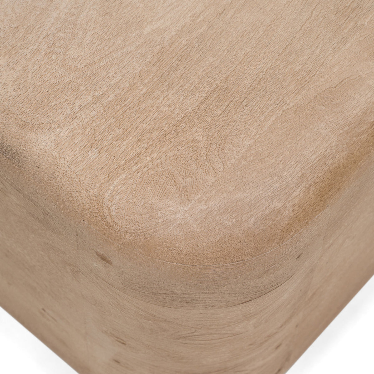 Square Mango Wood End Table, Rustic Modern Block Side Table