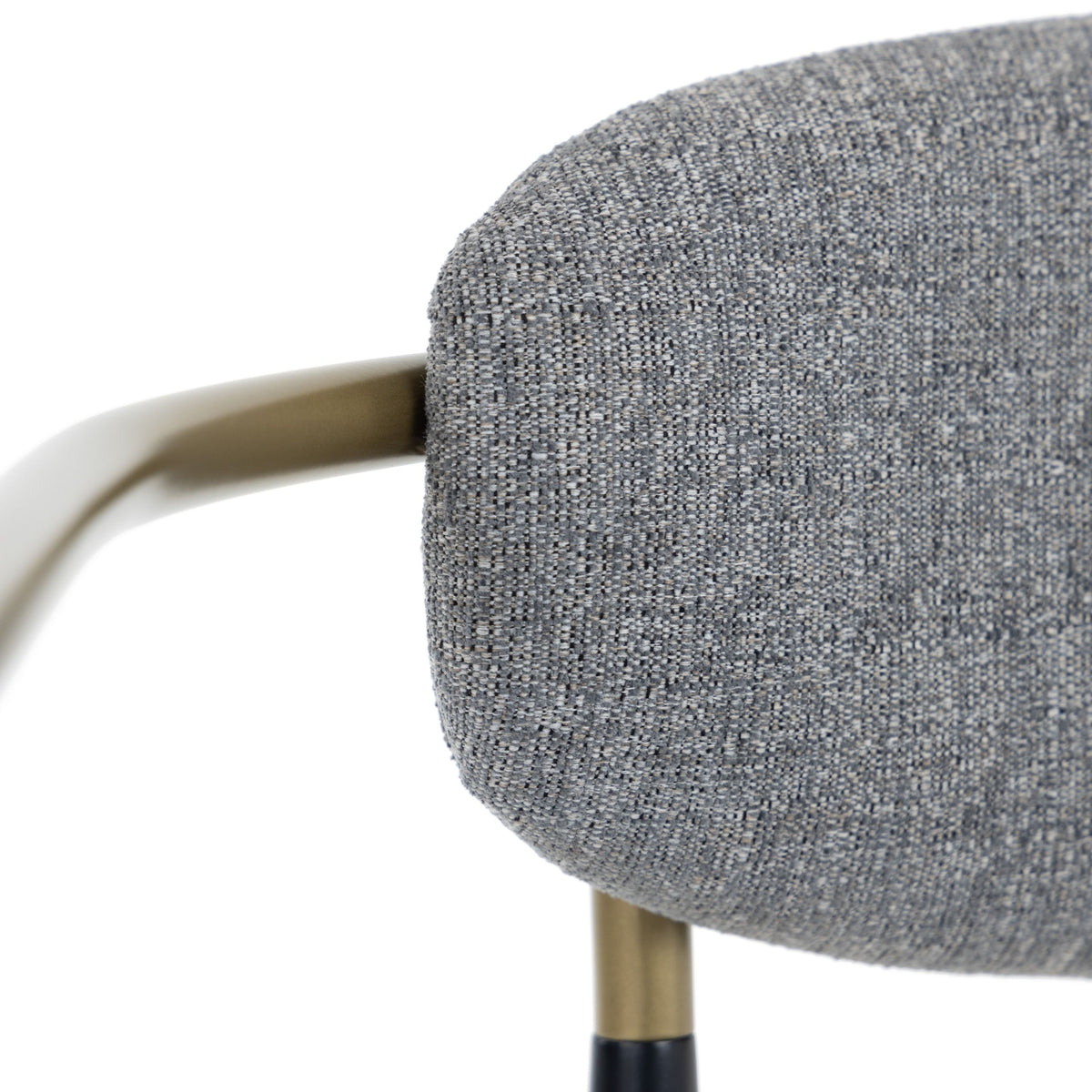 Grey Counter Stool with Gold Arms, Mid Century Counter Height Chair