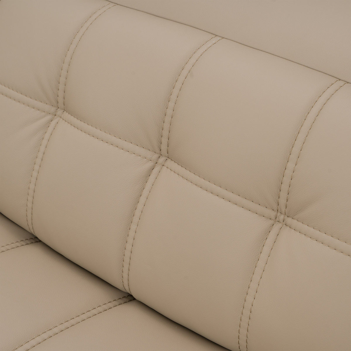 Beige Leather Reclining Sectional Sofa, L Shaped Power Recliner Couch