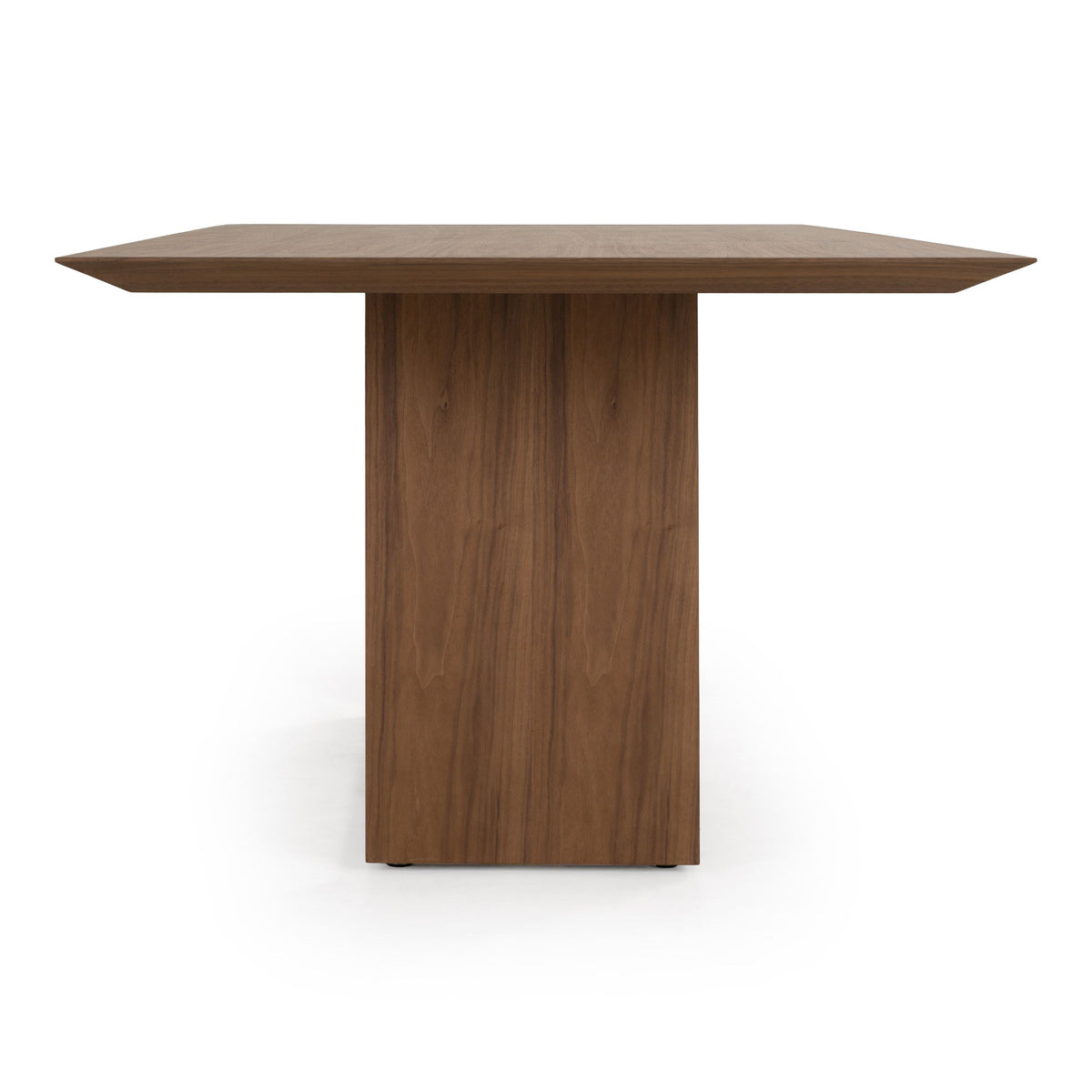 Walnut Rectangular Dining Table, Large Modern Beveled Edge Dining Table