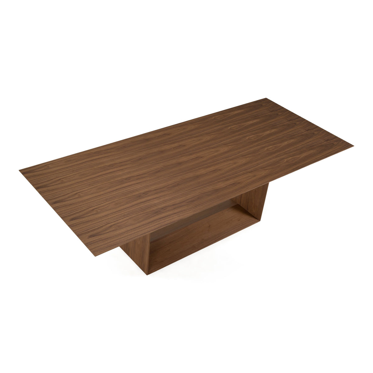 Walnut Rectangular Dining Table, Large Modern Beveled Edge Dining Table
