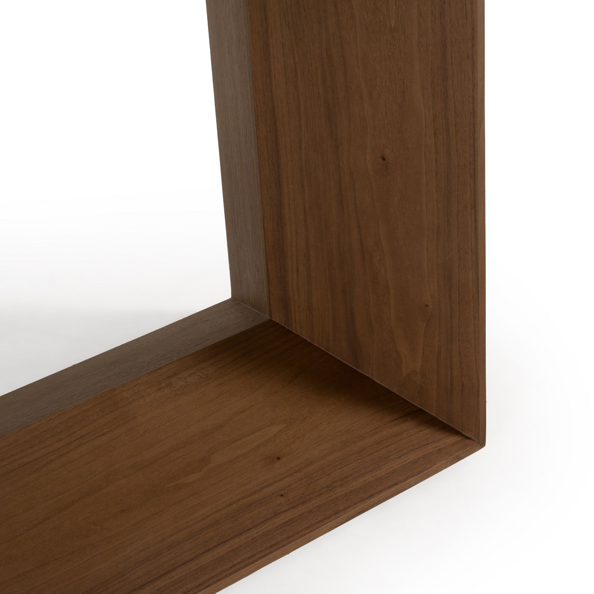 Walnut Rectangular Dining Table, Large Modern Beveled Edge Dining Table