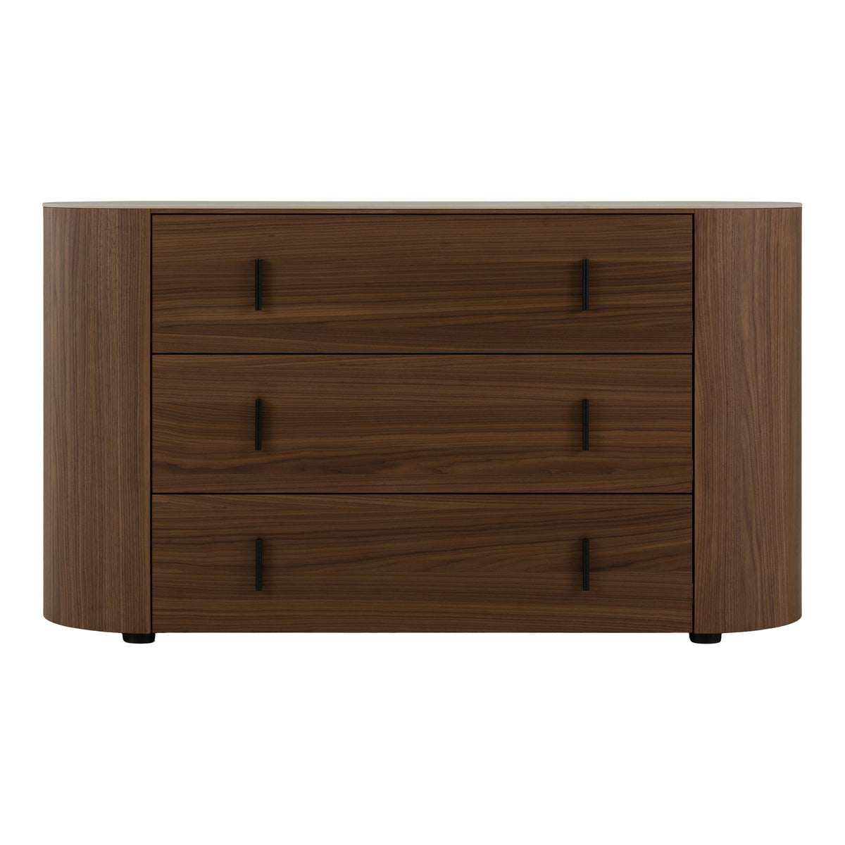 Ceramic Top Dresser, Modern Walnut Three Drawer Chest