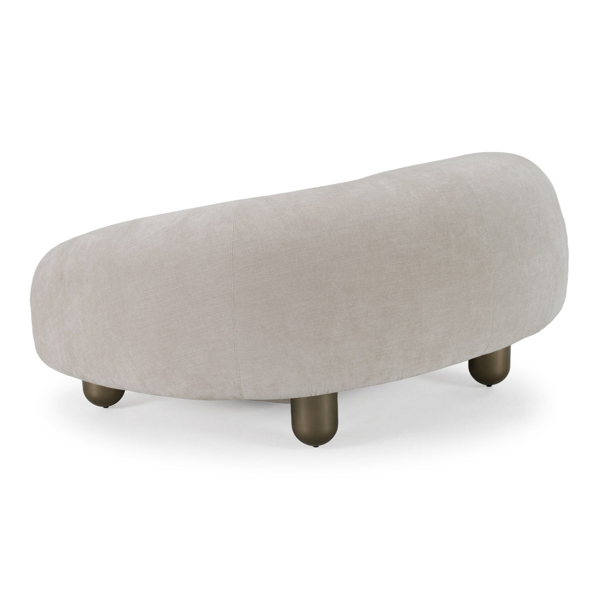 Oversized Light Gray Accent Chair, Contemporary Lounge Chair, Brass Legs