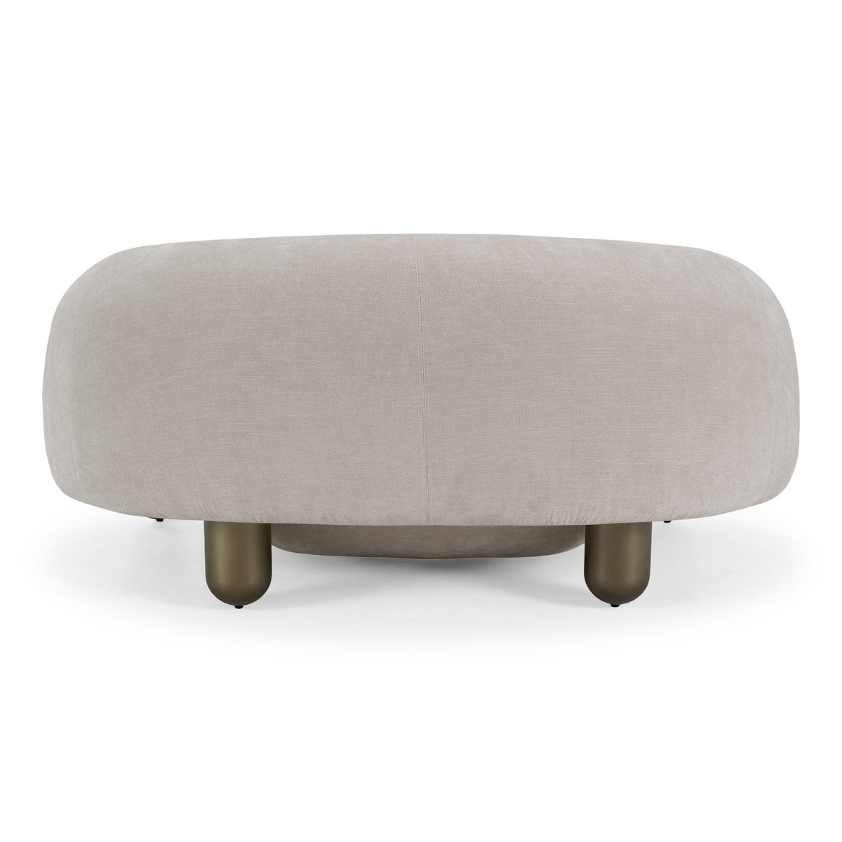 Oversized Light Gray Accent Chair, Contemporary Lounge Chair, Brass Legs