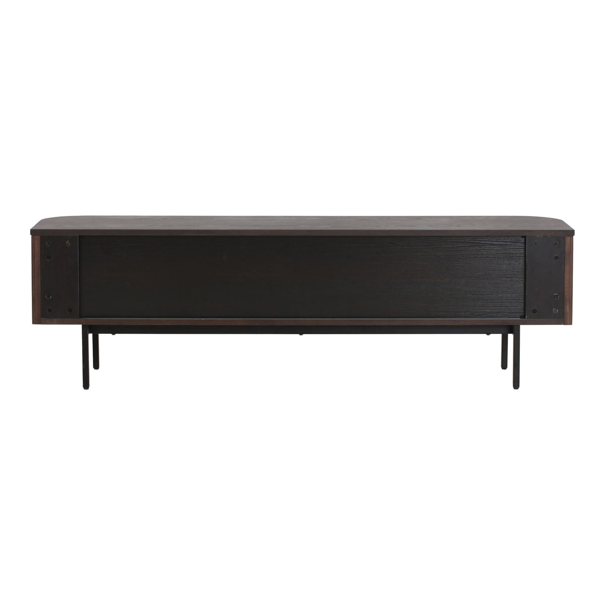 Smoked Ash TV Stand, Modern Media Console with Black Iron Legs