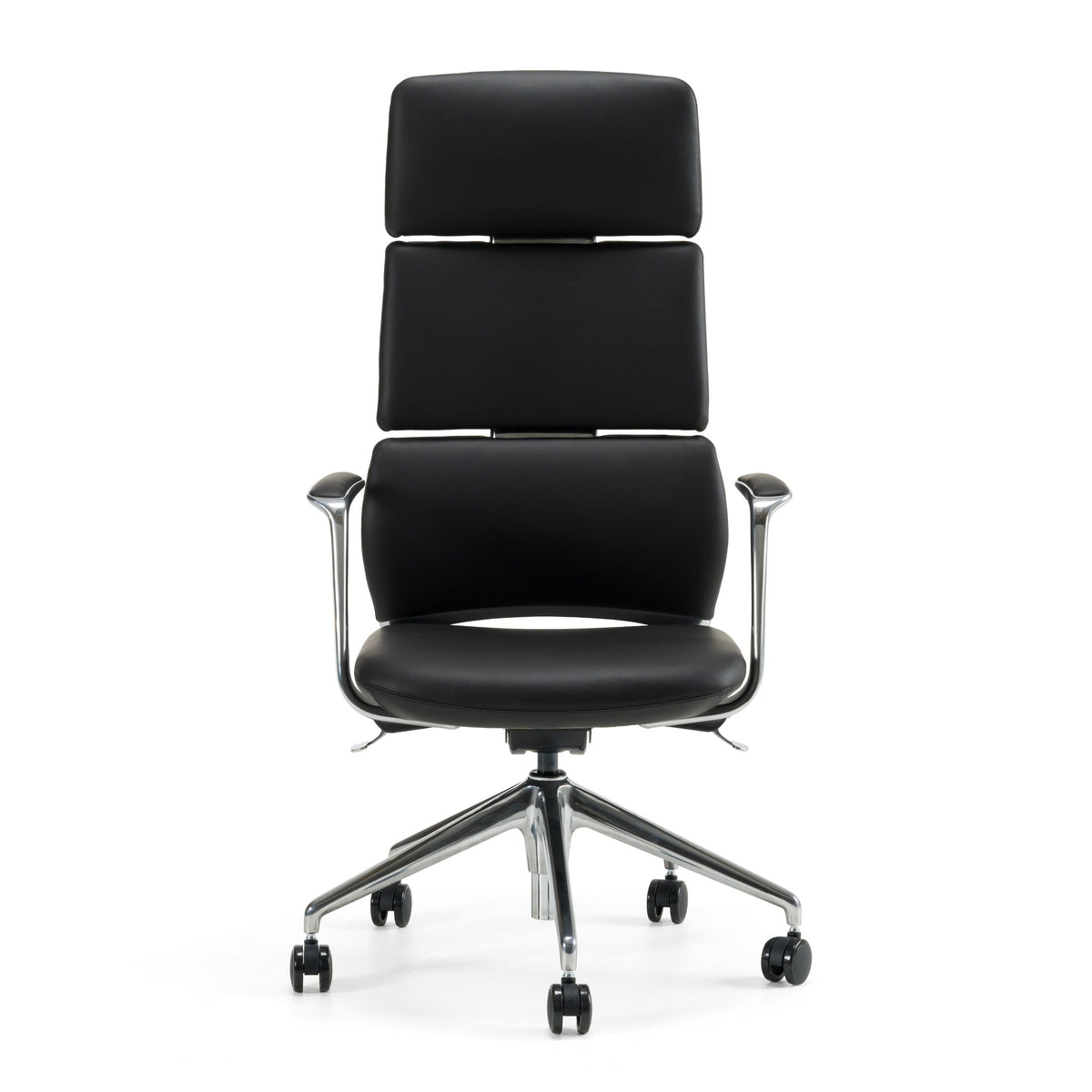 Black Vegan Leather Executive Office Chair, High Back Swivel Desk Chair