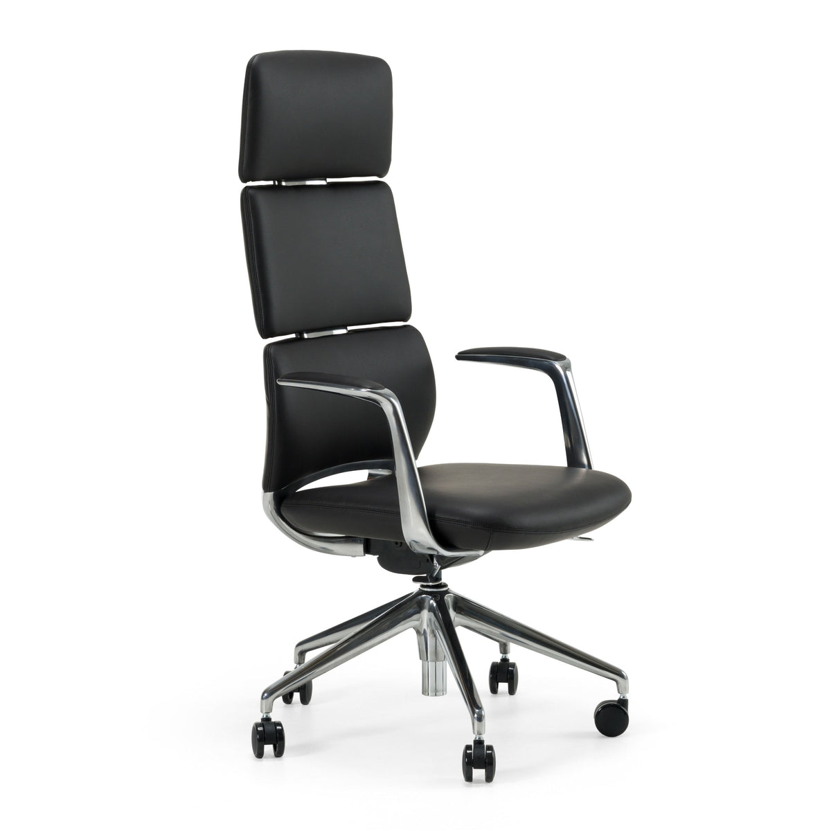 Black Vegan Leather Executive Office Chair, High Back Swivel Desk Chair
