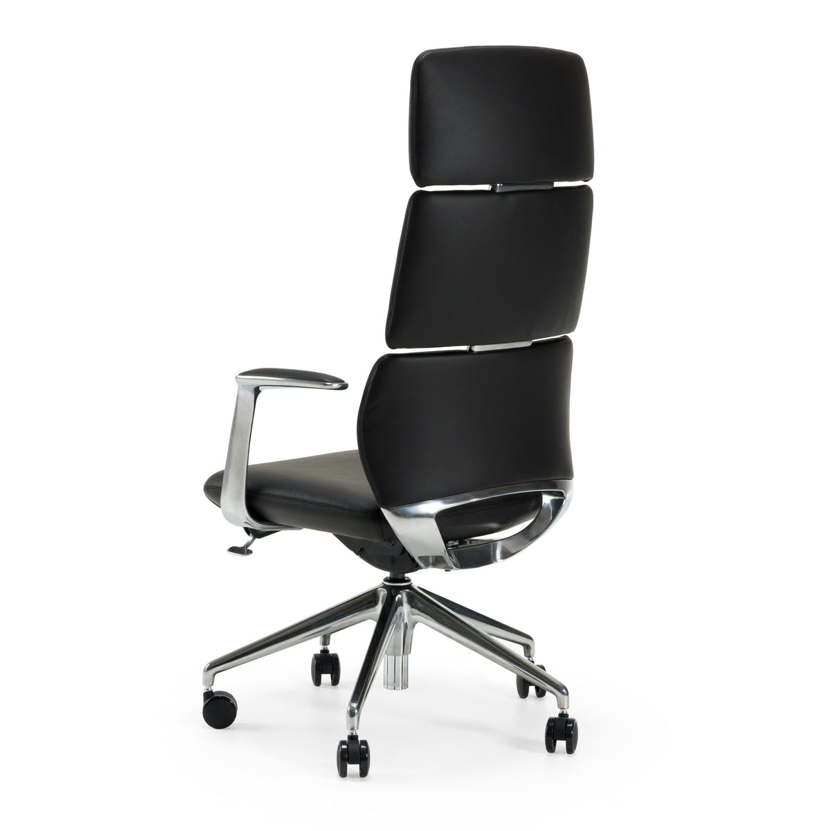 Black Vegan Leather Executive Office Chair, High Back Swivel Desk Chair