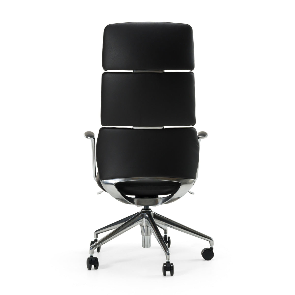 Black Vegan Leather Executive Office Chair, High Back Swivel Desk Chair
