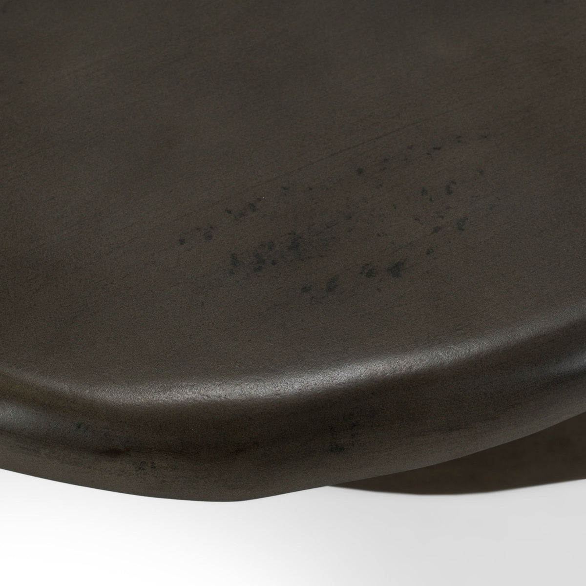 Oval Pedestal Coffee Table, Mottled Gray Modern Living Room Table