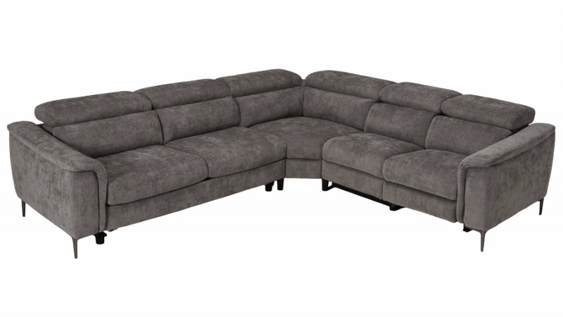 Sleeper Sectional with Power Recliner, Grey Pull Out Sofa Bed Couch
