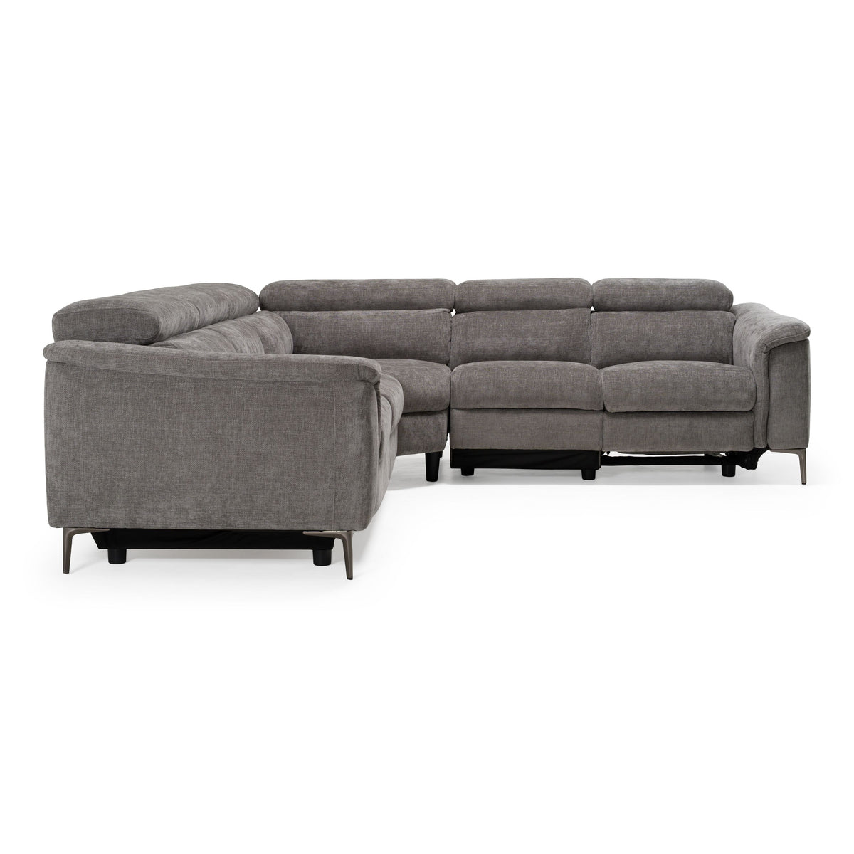 Sleeper Sectional with Power Recliner, Grey Pull Out Sofa Bed Couch