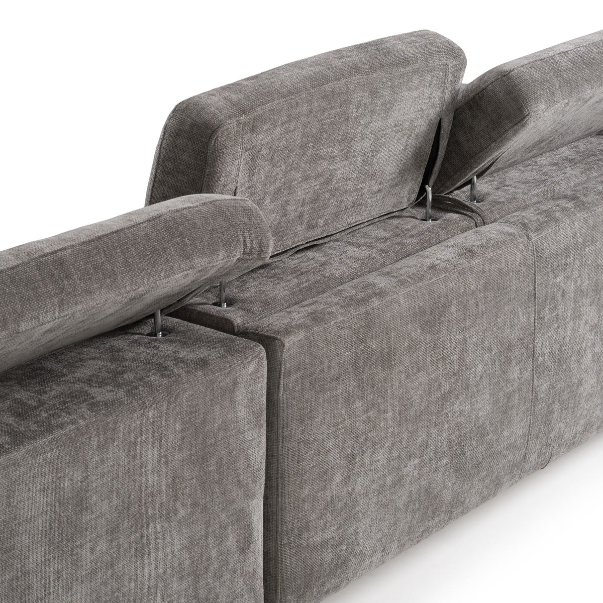 Sleeper Sectional with Power Recliner, Grey Pull Out Sofa Bed Couch