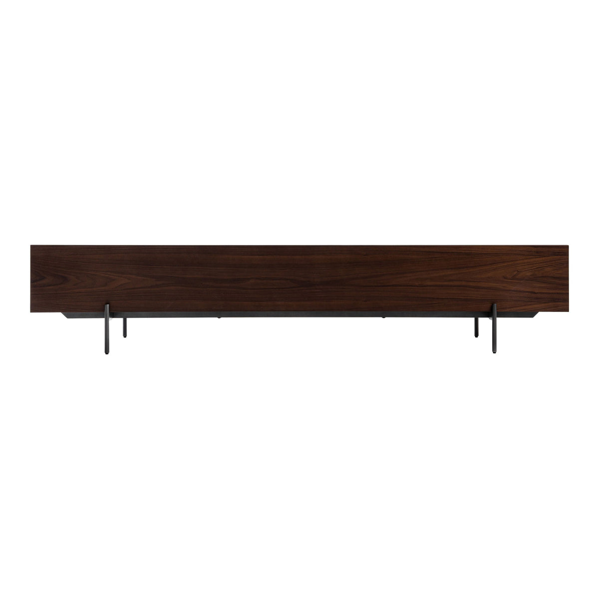 Walnut and Beige TV Stand, Modern Media Console with Drawers