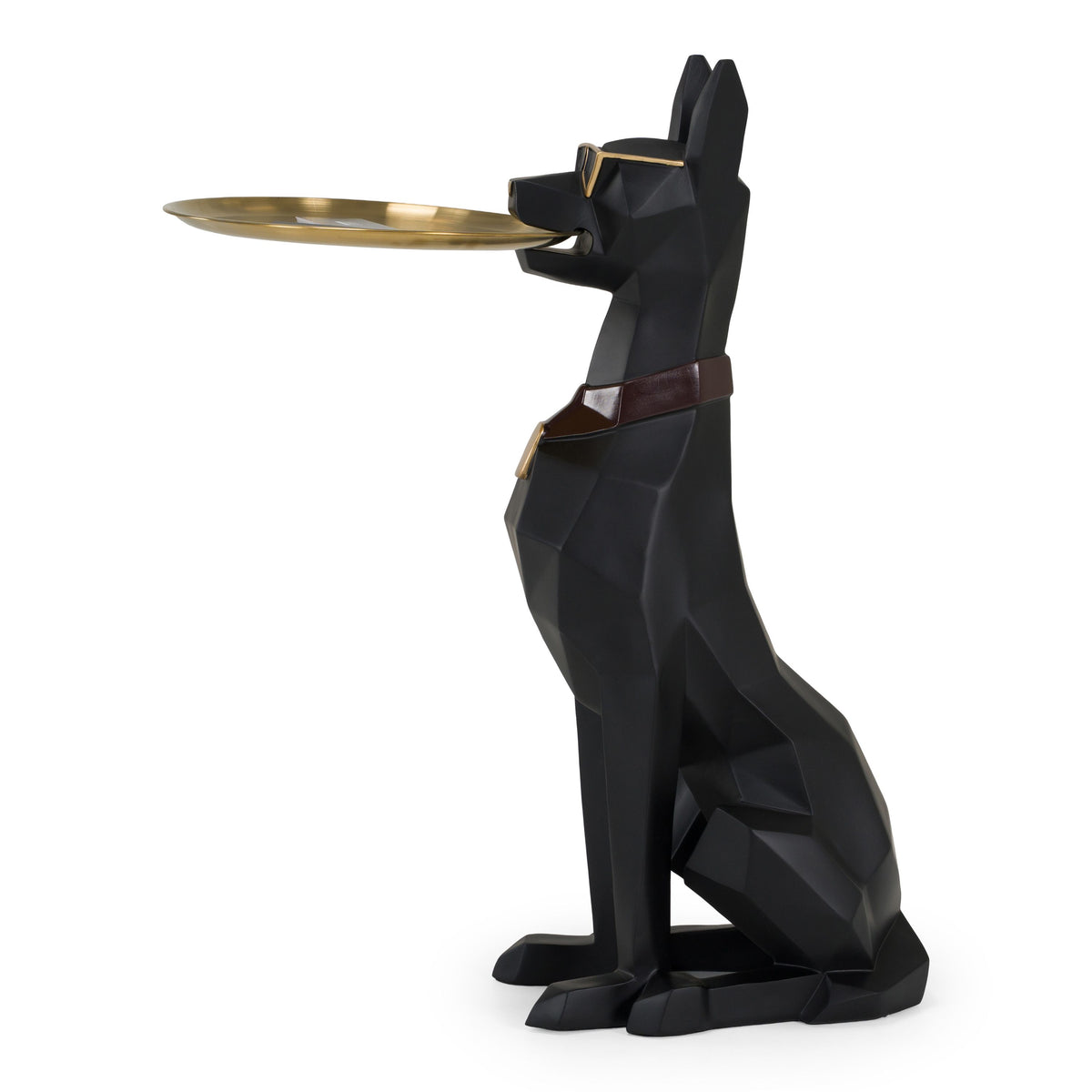 Black and Gold Dog Sculpture, Modern Decorative Statue for Home Decor