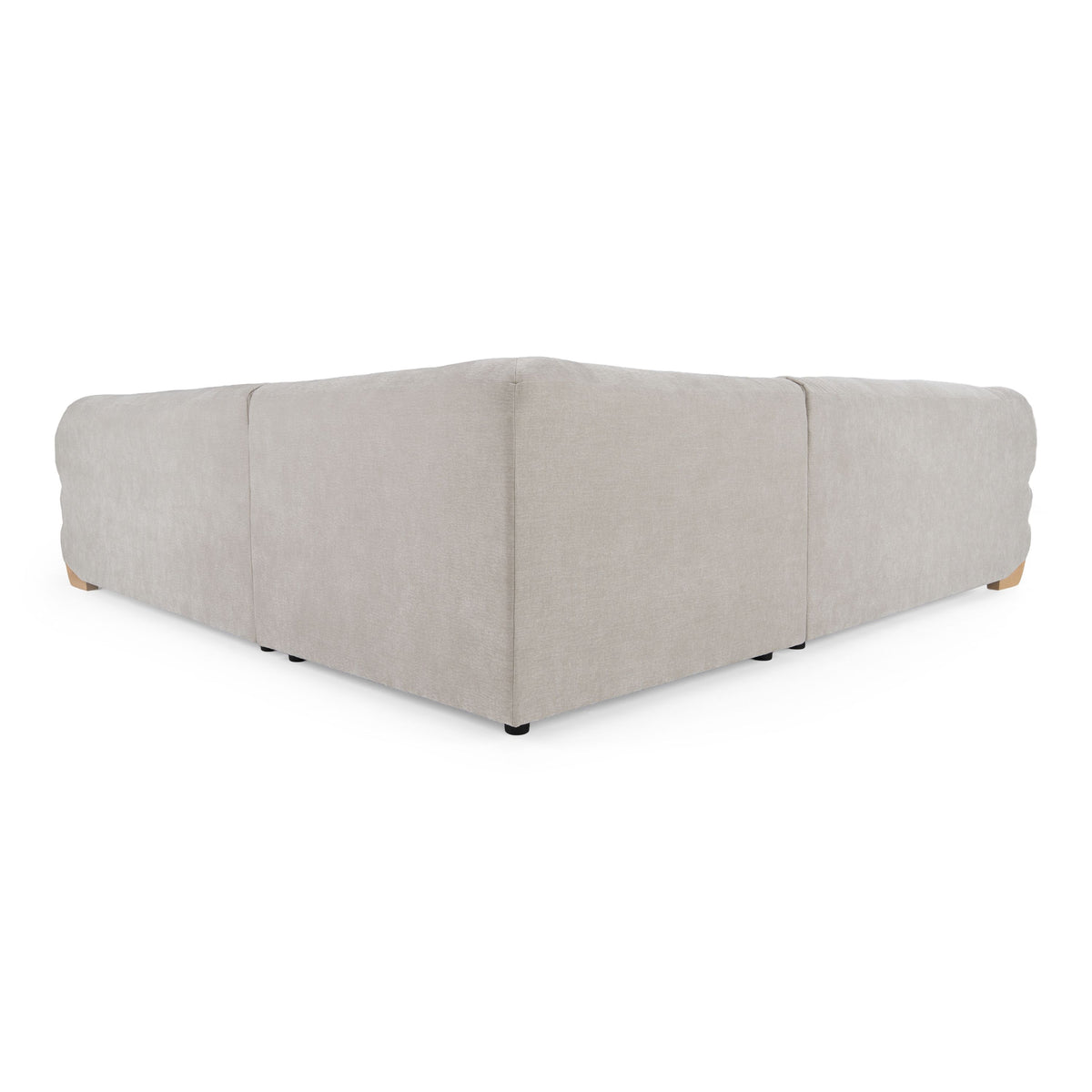 Light Grey Corner Sectional Sofa, Large L Shaped Couch with Oak Legs