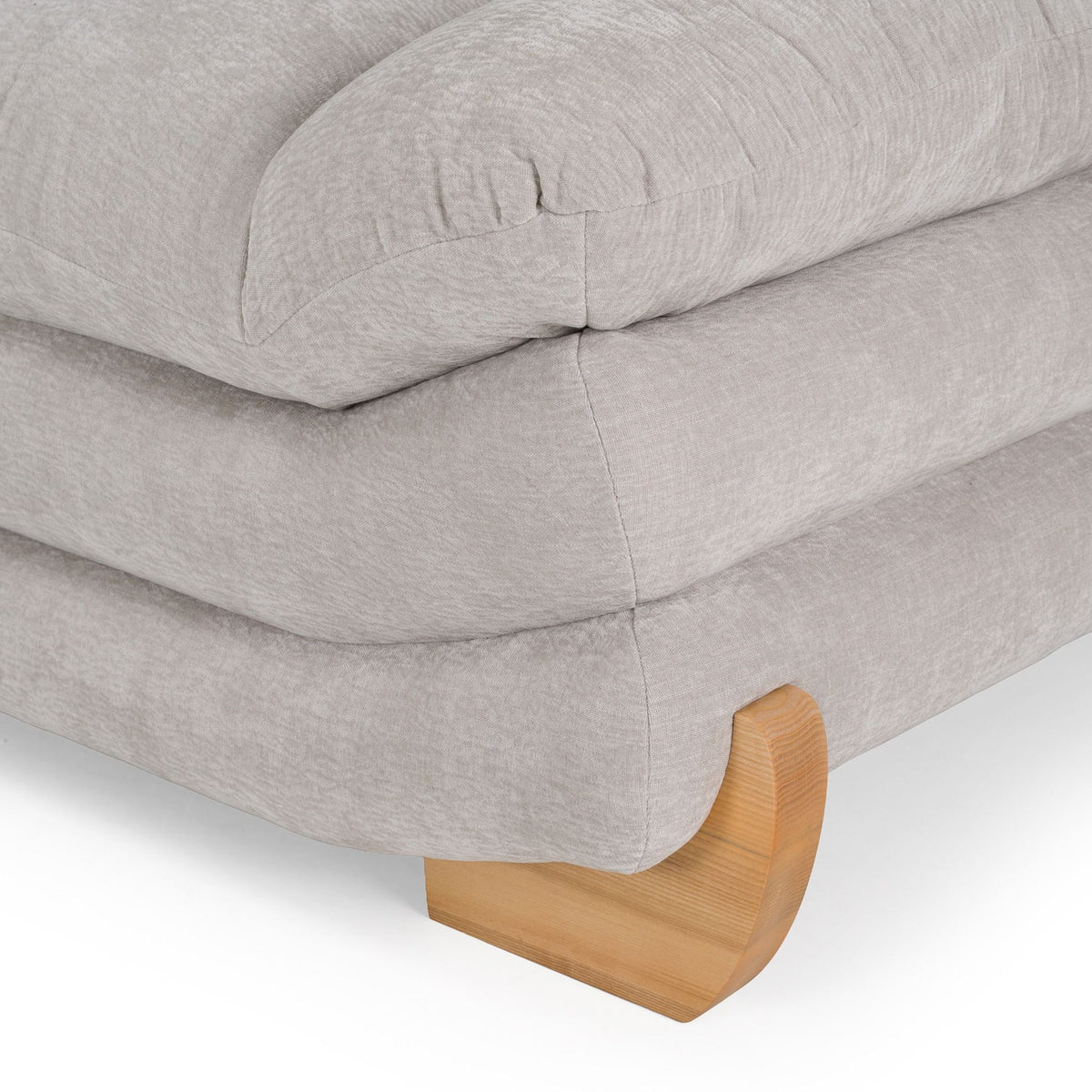 Light Grey Corner Sectional Sofa, Large L Shaped Couch with Oak Legs